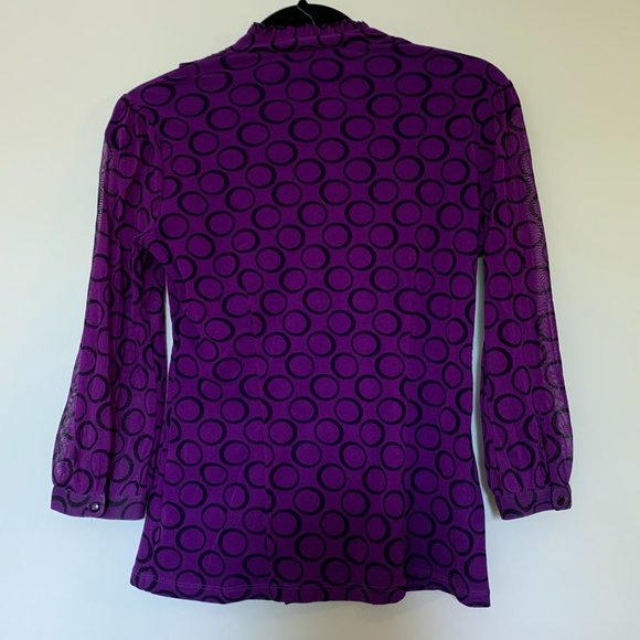 INC Purple Pattern Blous - Picture 4 of 4